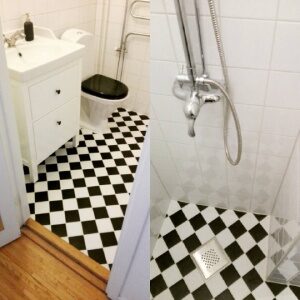 badrumsrenovering-jendrekson-klassisk-schackruta-golv-svart-vitt